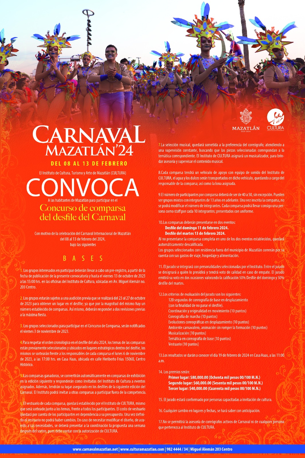 Los Vientos de Carnaval Soplan en Mazatlán en Pleno Septiembre Lanzan las Convocatorias a los Distintos Reinados 2024 Concurso de Comparsas Desfile a