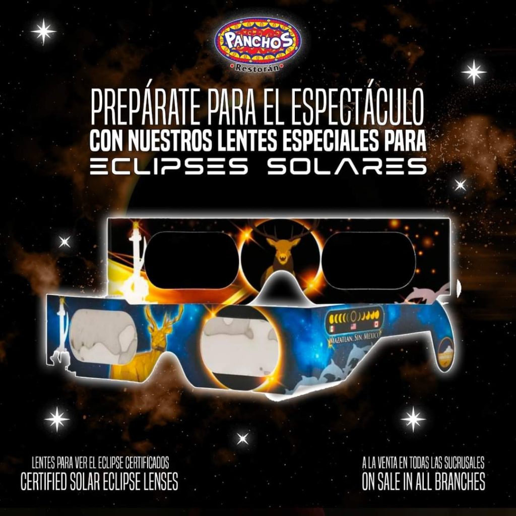 Los Panchos Restaurante Lentes Observación del Eclipse Total Solar 2024