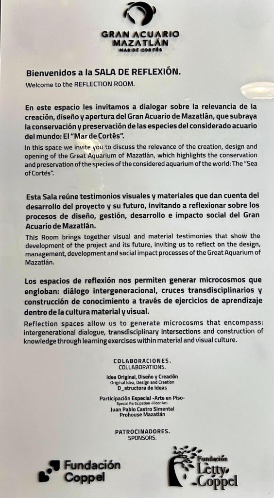 Inaugura la Sala de Reflexión en el Gran Acuario Mazatlán Mar de Cortés 2024 Sala de Reflexión 1