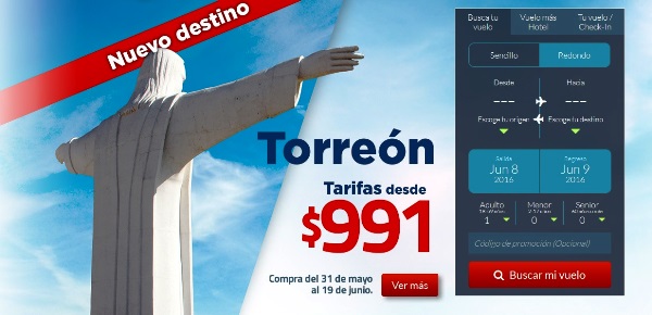 TAR Anuncia Nuevo vuelo Torreón-Mazatlán