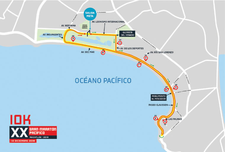 10K Ruta Gran Maratón Pacífico 2018 Mazatlán
