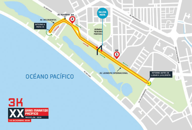 3K Ruta Gran Maratón Pacífico 2018 Mazatlán