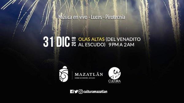 Recibimiento del Año Nuevo en Mazatlán en Olas Altas 2018 1