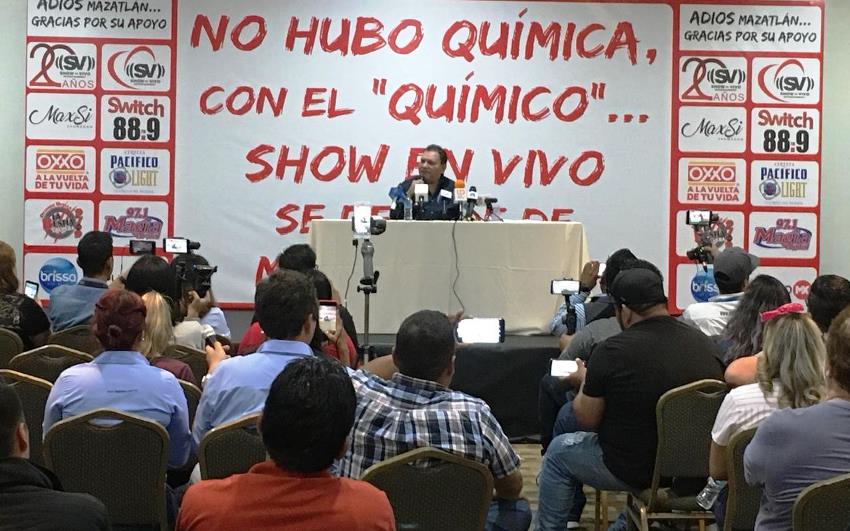 Felipe Silva Conferencia de Prensa Despedida de Mazatlán ante temoR al Alcade Benítez Torres 2019 MIC