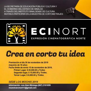 Banner web Convocatoria Cine en Corto ECINORT 2019