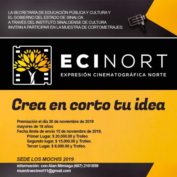 Banner web Convocatoria Cine en Corto ECINORT 2019