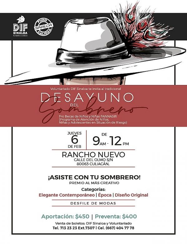 Invitación Desayuno del Sombrero 2020 Rosy Fuentes de Ordaz 2