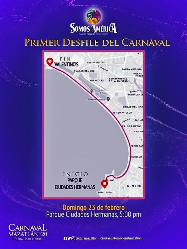 Primer Defile Domingo de Carnaval de Mazatlán 2020 La Ruta
