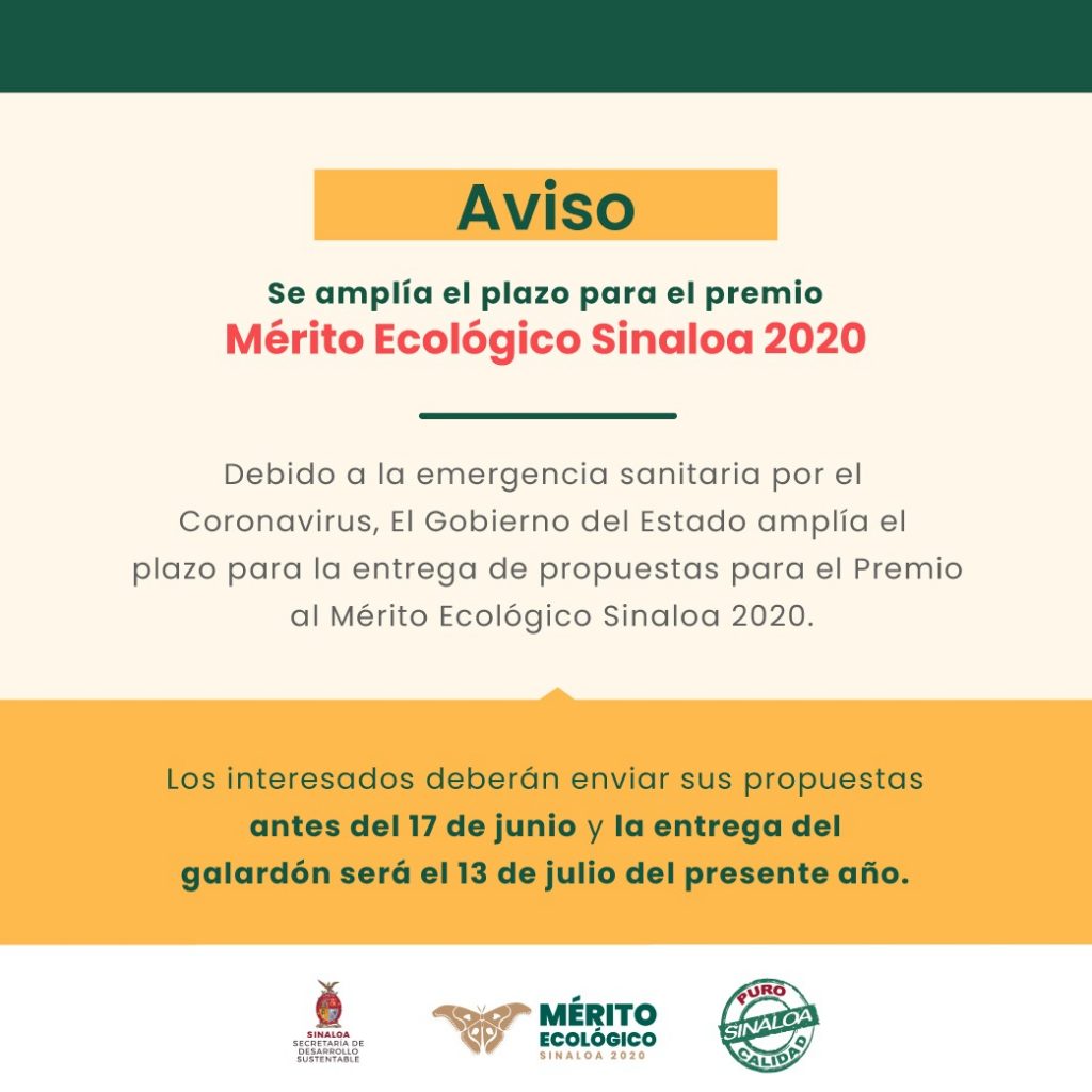 Mérito Ecológico Sinaloa 2020