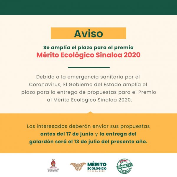 Mérito Ecológico Sinaloa 2020
