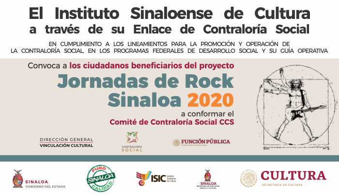 Convocan a integrar el Comité de Contraloría Social de las Jornadas de Rock Sinaloa 2020