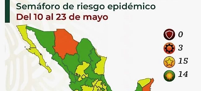 Sinaloa en Semáforo Verde de Covid 19 Mayo de 2021