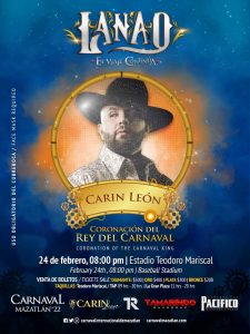 Coronaciones Rey del Carnaval Cartelera Carnaval de Mazatlán 2022