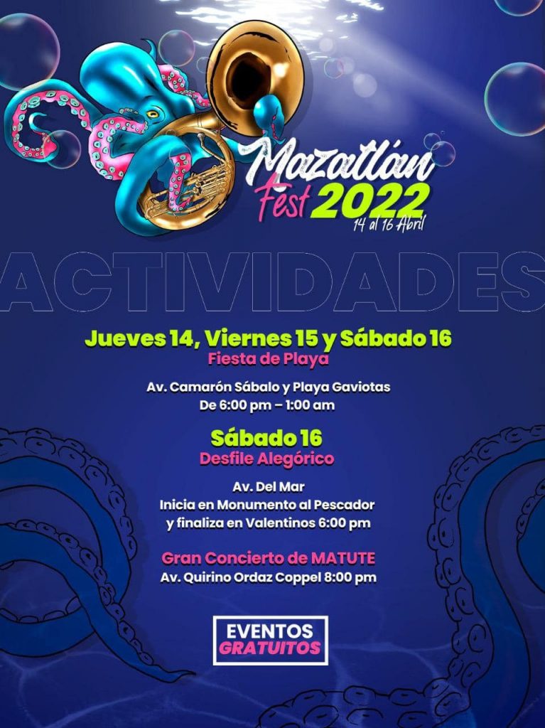 Programa de Eventos Mazatlán Fest 2022 Jueves
