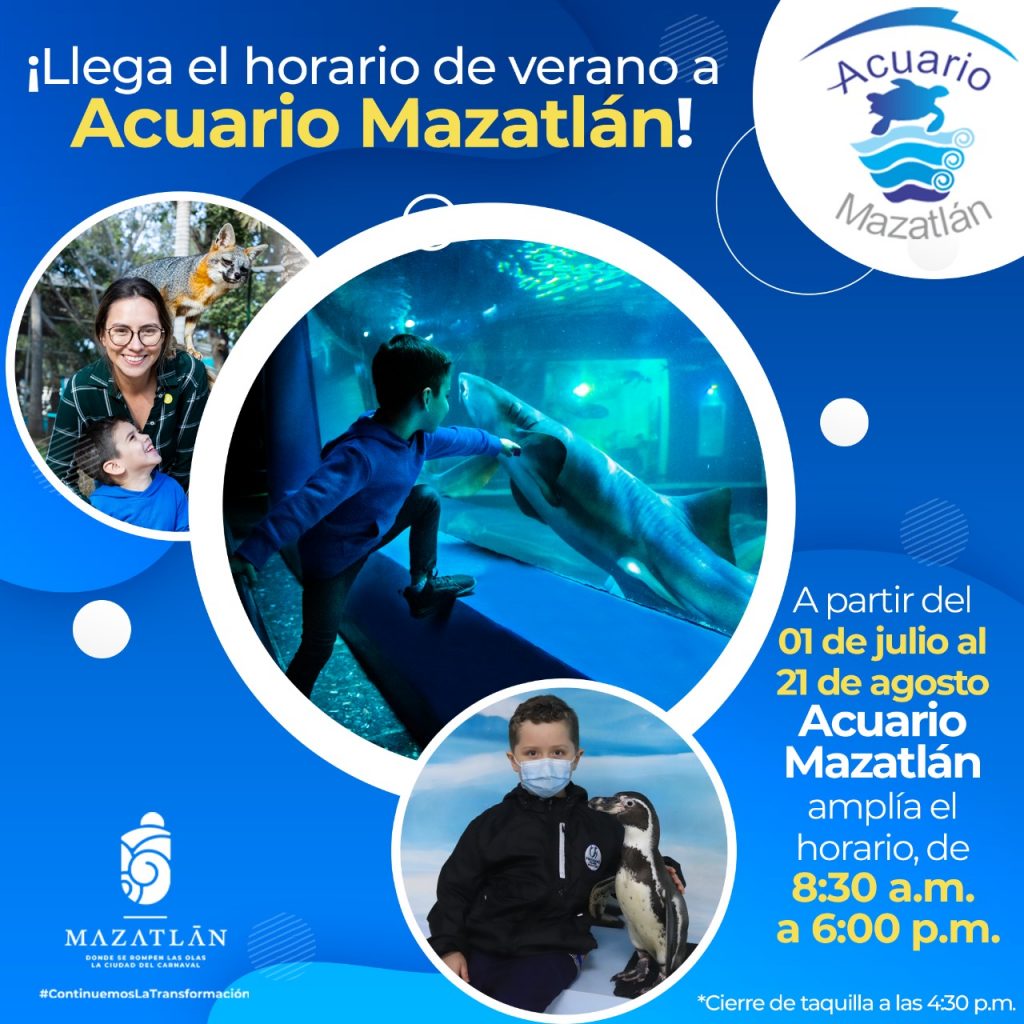 Amplía Acuario Mazatlán el horario extendido 2022 Horario Extendido Verano