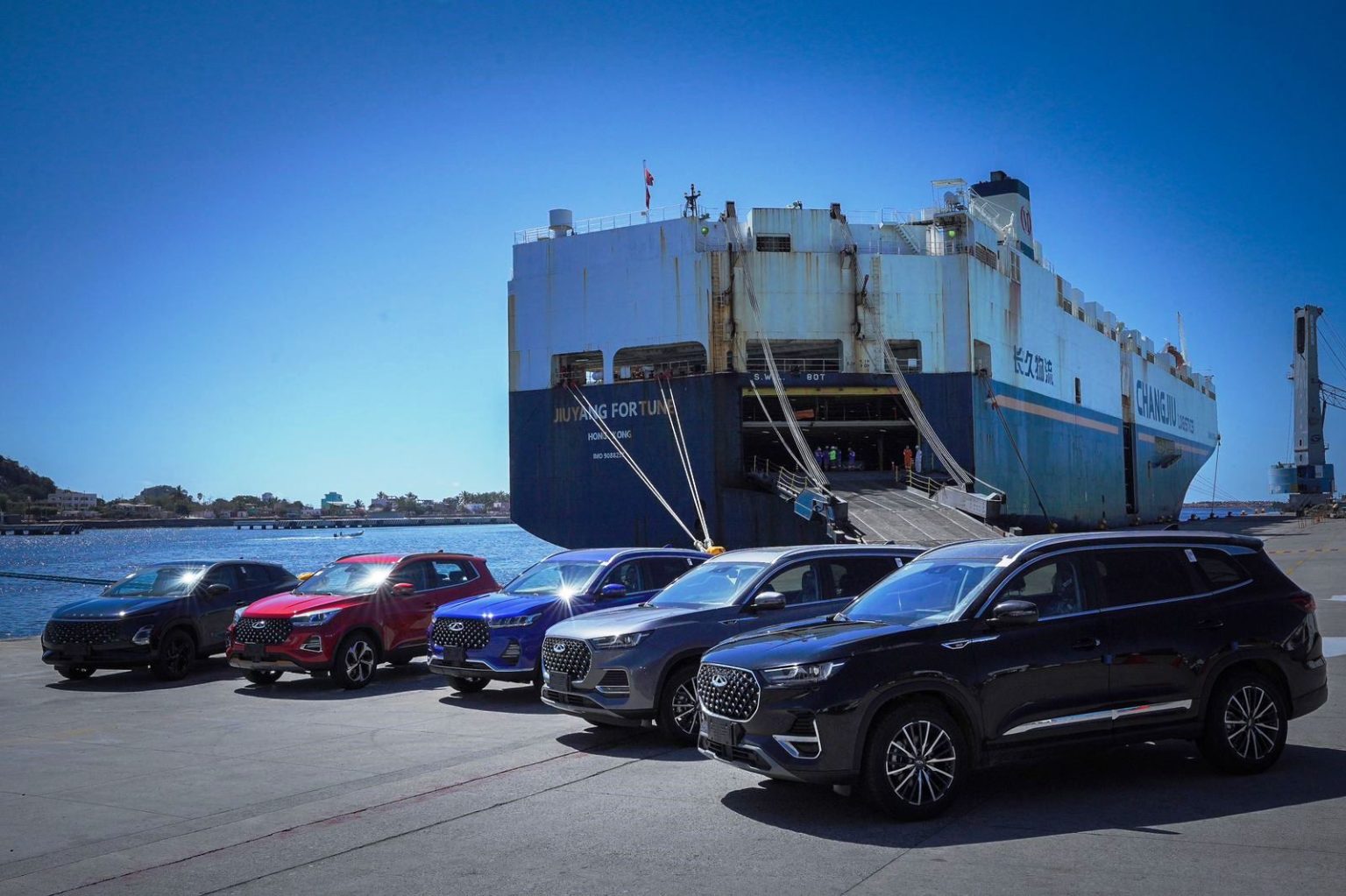 Inicia Chirey operaciones de desembarque de Vehículos Automotores por el puerto de Mazatlán 2023
