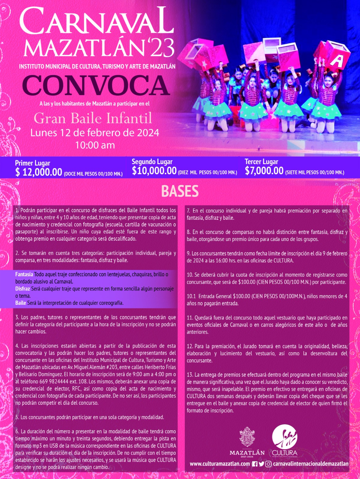 Los Vientos de Carnaval Soplan en Mazatlán en Pleno Septiembre Lanzan las Convocatorias a los Distintos Reinados 2024 Gran Baile Infantil a