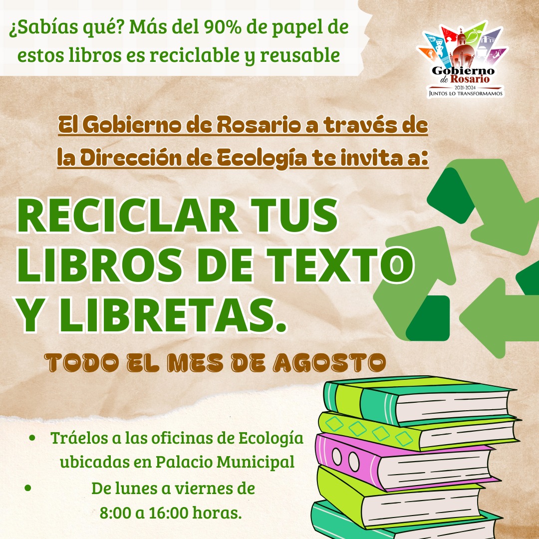¡No los tires! recicla tus libros de texto y libretas- Mazatlán Interactivo
