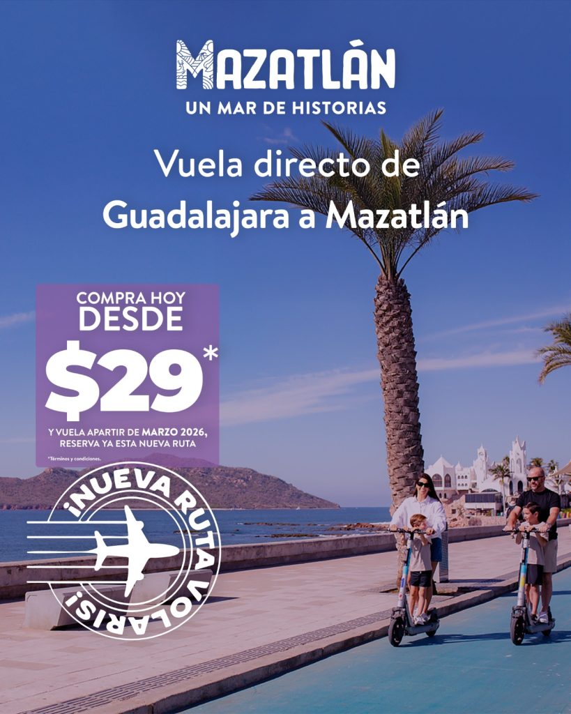 Banner Volaris Mazatlán Vuelo Guadalajara Mazatlán Directo