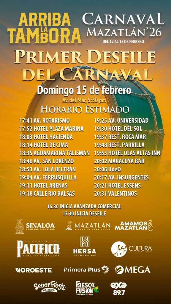 Programa Desfil del Carnaval Domíngo 15 de Fvrero de 2026