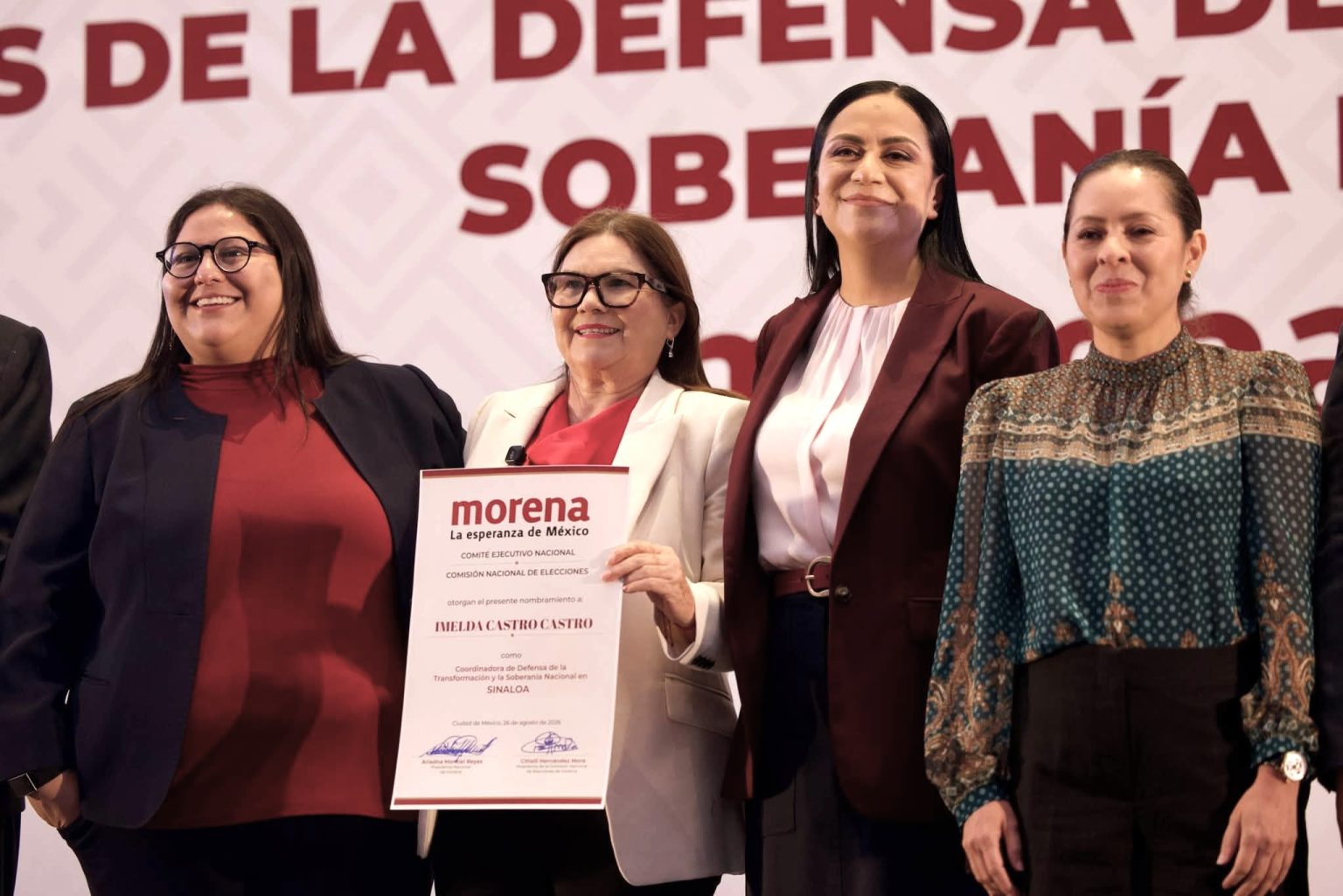 Imelda Castro Castro es Designada Coordinadora Estatal en Defensa de la Cuarta Transformación en Sinaloa Imelda Castro es Designada Coordinadora Estatal en Defensa de la Cuarta Transformación en Sinaloa 2026 a