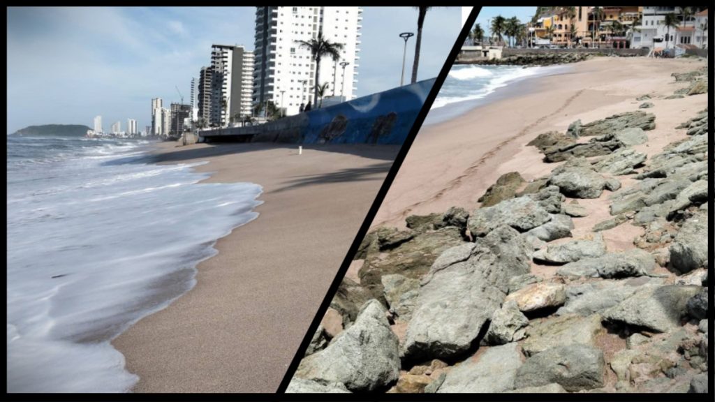 Marejada y erosión costera impactan las playas y la anidación de tortugas marinas en Mazatlán