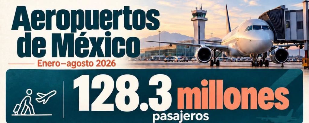 De enero a agosto, aeropuertos de México atienden 128.3 millones de pasajeros; Querétaro, AIFA y Mérida encabezan crecimiento 2023 1